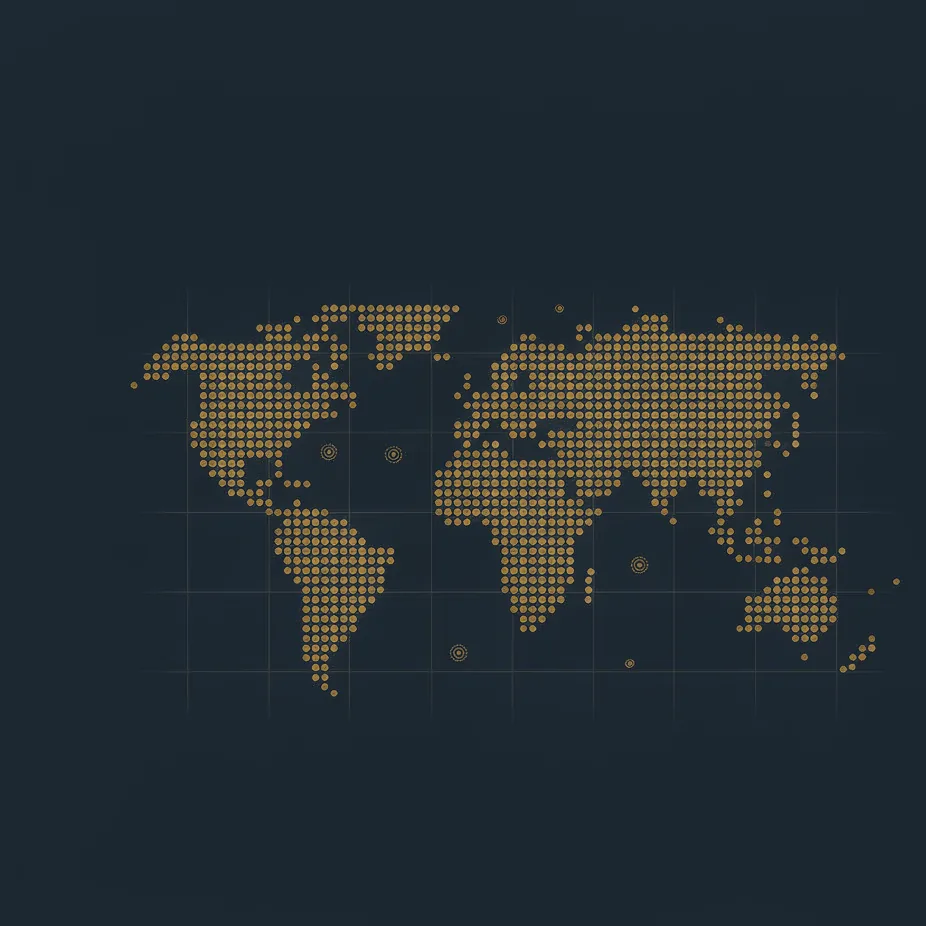 Stylized world map representing cross-border research
